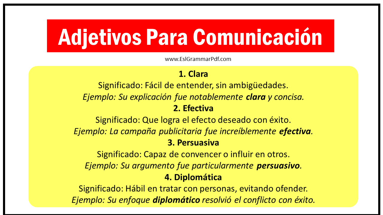 Adjetivos Para Comunicación