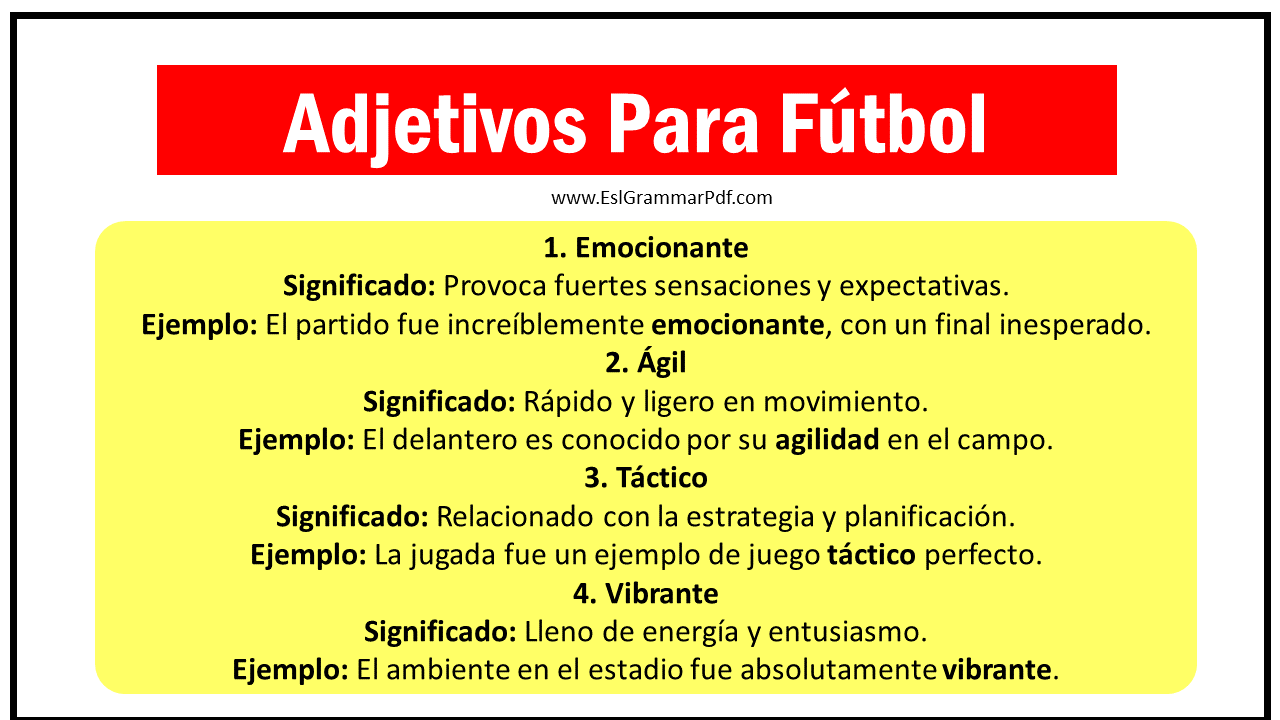 Adjetivos Para Fútbol