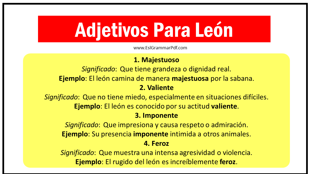 Adjetivos Para León