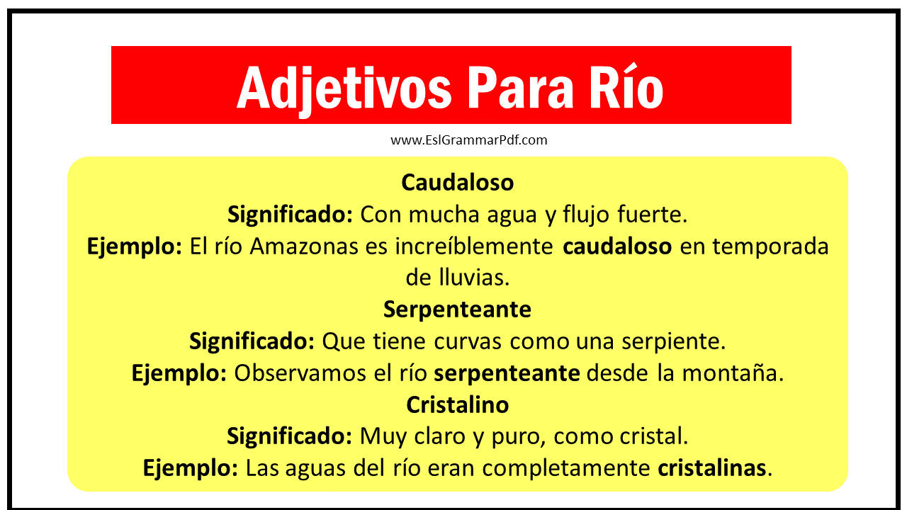 Adjetivos Para Río